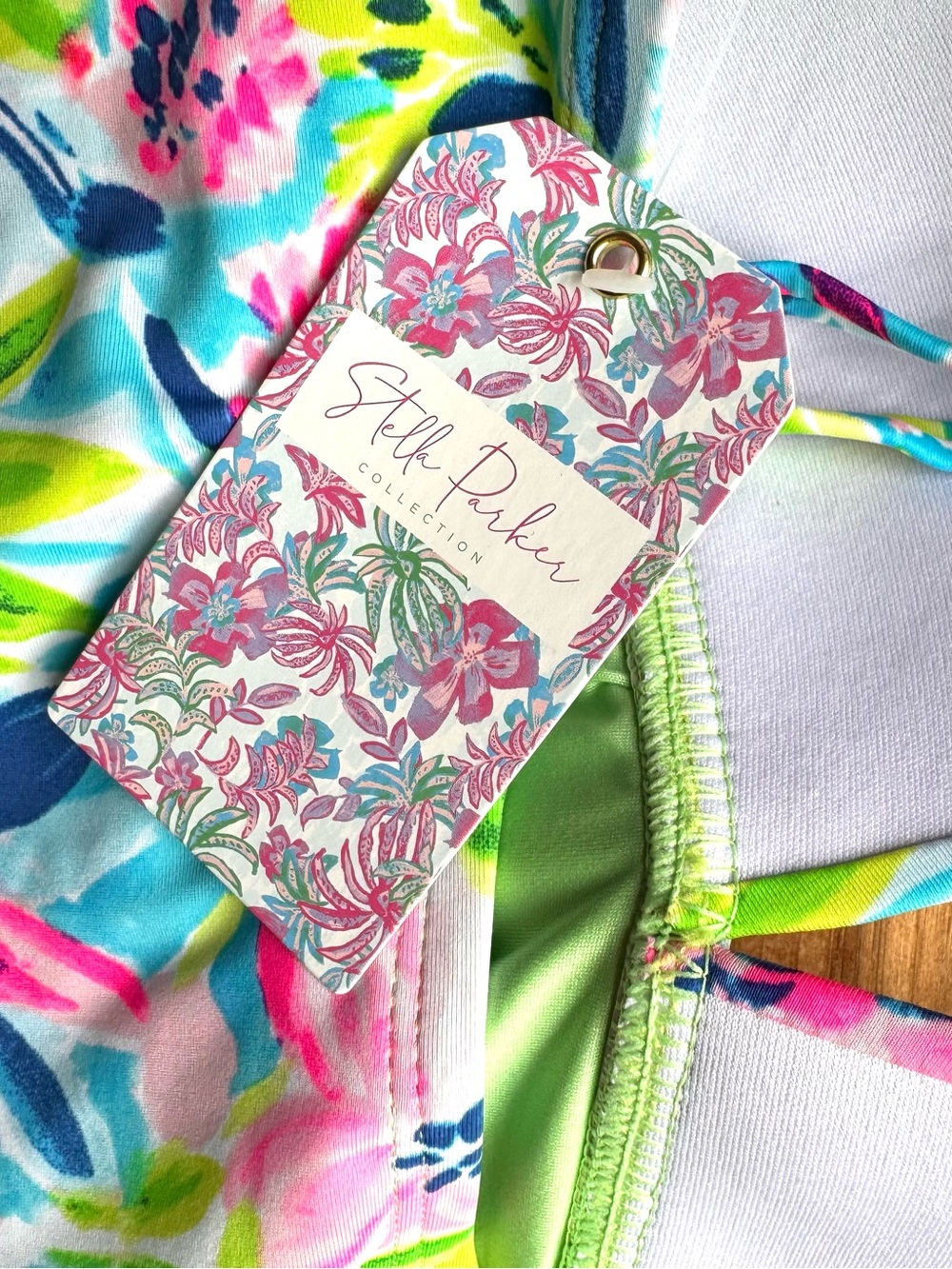 NWT Stella Parker Multi Waterlily Floral Tankini Swimsuit Top S - Picture 3 of 6